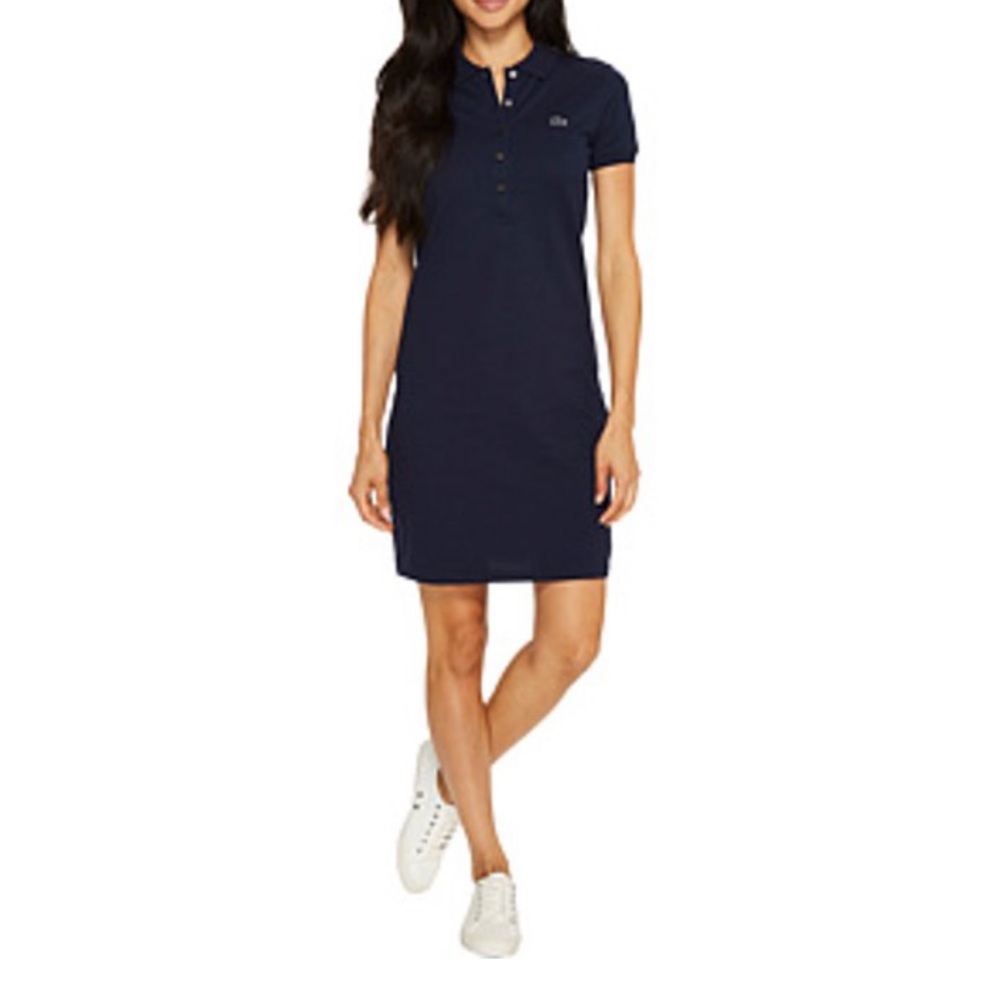 Lacoste Canvas Short-sleeve Polo Shirt. Navy. Size L (Lacoste size 42)